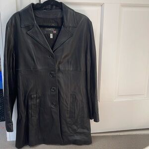 Vintage made in England black leather jacket size large